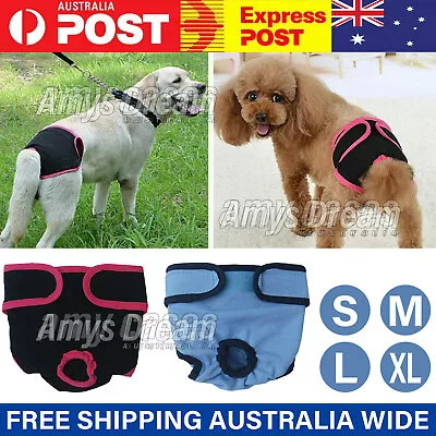 Female / Male Dog Puppy Nappy Diapers Belly Wrap Band Sanitary Underpants MEL • $7.35
