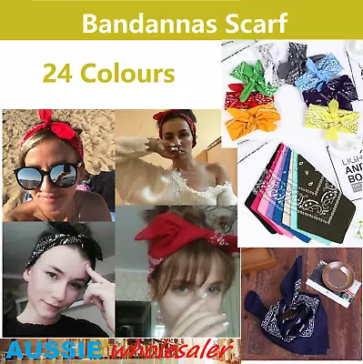 Au BANDANAS Paisley COTTON Head Wrap Paisley Bandannas Bandana Summer Scarf • $1.85