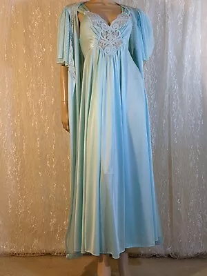 VTG Olga Nightgown + Bonus Wrap  Robe Peignoir Blended Set M • $129