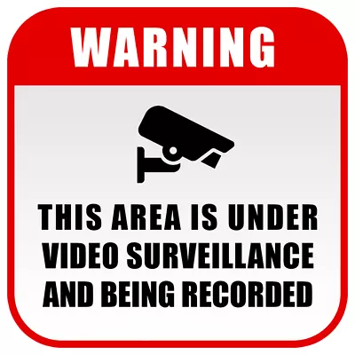 Warning 24 Hour Video Surveillance Vinyl Sticker Window Decal CCTV Security Sign • $2.74