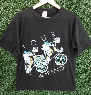 Tour De France Leisure Bay Single Stitch Black T-Shirt Vintage Made USA Men's XL • $29.99