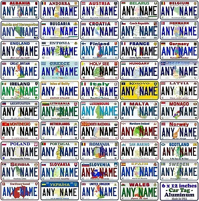 Custom Europe Countries Any Name Personalized Novelty Car License Plate • $18.89