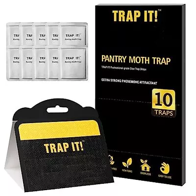 TRAP IT! Pantry Moth Traps 10 Pack Sticky Glue Trap Indoor With Pheromones T • $15.37