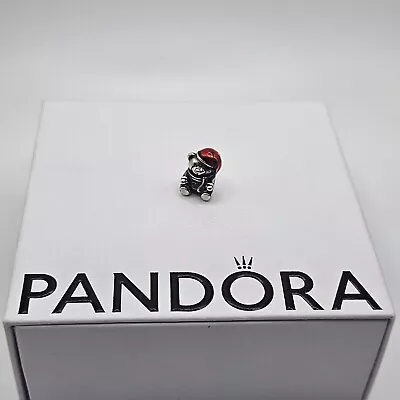 Genuine Pandora Christmas Bear Red Enamel Santa Hat Charm ALE 925 #791391ENMX • £20