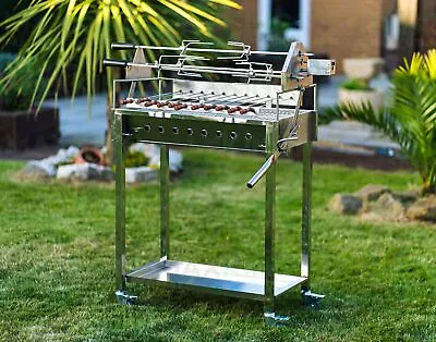 £469 • Buy Maxking Cypriot Stainless Steel Rotisserie Charcoal BBQ + Adjustable Heights