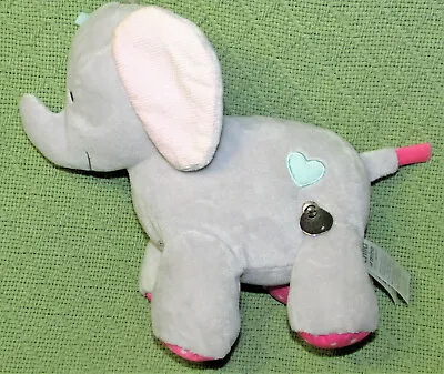 CHILD Of MINE MUSICAL ELEPHANT 9  BABY PLUSH STUFFED ANIMAL BLUE HEART TWINKLE • $18.75