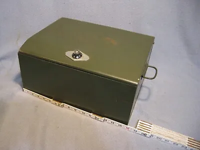 Vintage Green Metal FIRE SAFE Combination Lock 16 X 12 X 8 Inches • $50