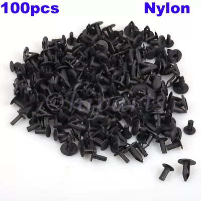 100Pcs 8mm Car Hole Nylon Plastic Rivets Fastener Fender Bumper Push Pin Clips • $6.99