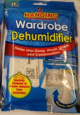 Hanging Wardrobe Dehumidifier Absorbs Condensation Moisture Mildew Dampness 151 • £4.75