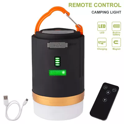 $25.98 • Buy Portable LED USB Rechargeable Camping Lantern Hiking Tent Outdoor Lamp Light