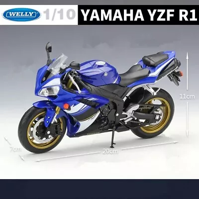 Welly 1:10 YAMAHA YZF R1 Blue Diecast Motorcycle Model Collection Toy Gift Boy • $23.59