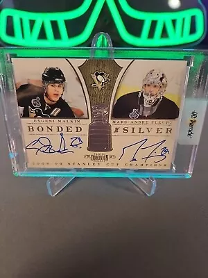 2010-11 Panini Dominion Bonded In Silver Malkin/ Fleury Duel Auto Penguins • $100