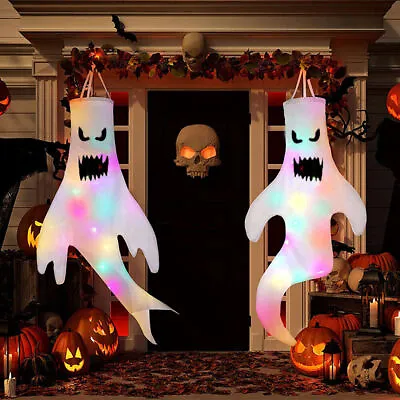 LED Light Ghost Windsock Halloween Decor Garden Decor Props Party Home Hanging • £4.99