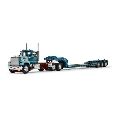 Dcp / First Gear  1/64 Scale  Mack Super Liner Day Cab Blue Sid Kamp & Lowboy • $99