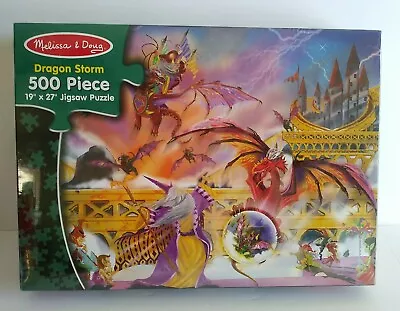 Melissa & Doug Jigsaw Puzzle 500 Piece Dragon Storm Fantasy Castle NEW Sealed  • $9.09