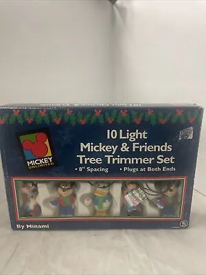 Mickey Mouse And Minnie Christmas Tree Trimmer Set 10 Light Set With Box • $30