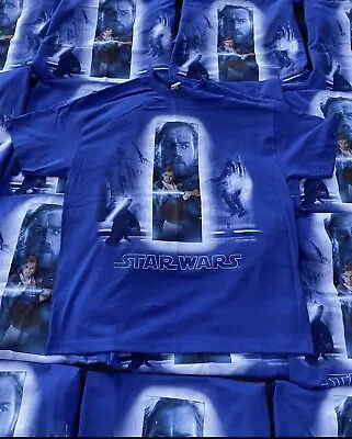 Star Wars T Shirt 3XL Men’s 2002 AOTC Obi Wan Vintage NWOT New Movie TV Blue • $44.99