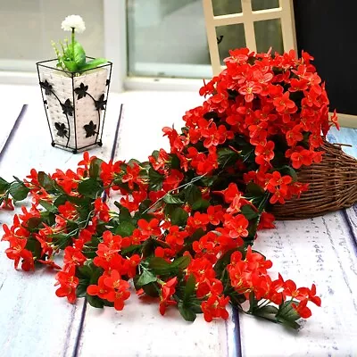 Artificial Fake Hanging Flowers Vine Plant Home Garden Decor Indoor Outdoor UK • £5.88