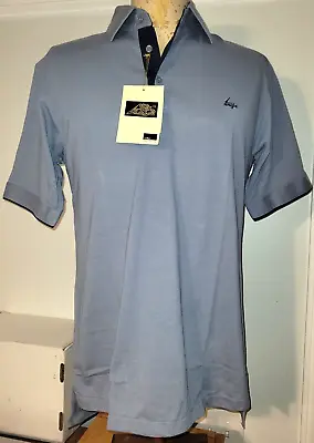 Vintage 1980s AMF The Angle Men's Short Sleeve Bowling Shirt Medium Blue NEW NWT • $13