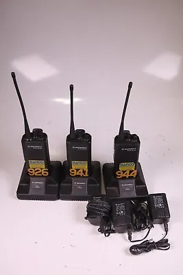 Lot Of 3 Motorola GP300 Two Way Radio W/ Docks Chargers Batteries • $115.99