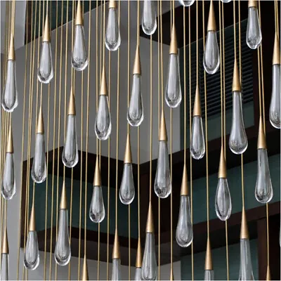 £31.26 • Buy New Water Drop Meteor Shower Cluster Pendant Modern LED Crystal Ceiling Light