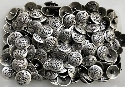 20mm 22mm 25mm Aged Silver Grey Metal Coat Of Arms Regiment Shank Buttons Q884-B • £0.99