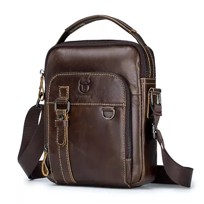 Vintage Top Cowhide Men's Diagonal Bag Business Casual Large Capacity Travel Bag • $22.99