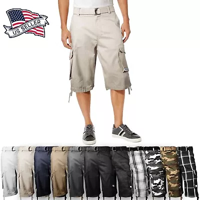 Proclub TWILL CARGO SHORTS Casual Pants Mens Authentic Classic Multi Pockets • $30.99