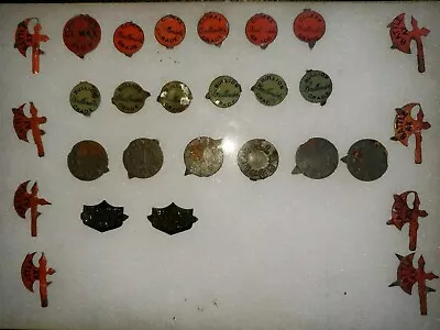 28 Lot:Antique Plug Chewing Tobacco Metal Tin Tax Tag Rare Vintage Old Badge Pin • $39