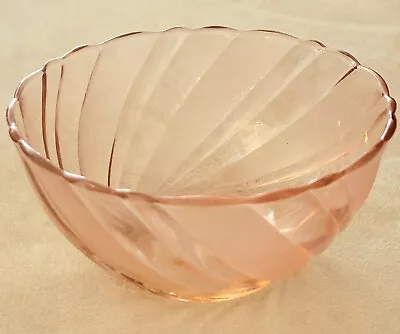 Vintage Vereco Duralex France Rivage Pink Swirl Bowl(s) 4.75 In Wide Excellent • $9.30