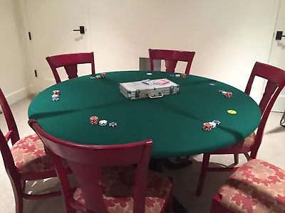 $65 • Buy Poker Felt Table Cover For 60  Round Elastic Edge - Tile Mahjong - Free Ship