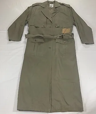 Vintage Together! Women's 12 TALL Olive Green Duster Jacket Trench Coat Army 80s • $85.49