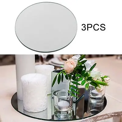 Acrylic Round Mirror   Candle Holder 3Pcs For Wedding Party Wall Decor • £10.28