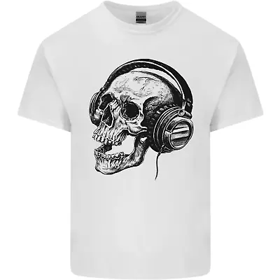 £10.75 • Buy Skull Headphones Gothic Rock Music DJ Mens Cotton T-Shirt Tee Top