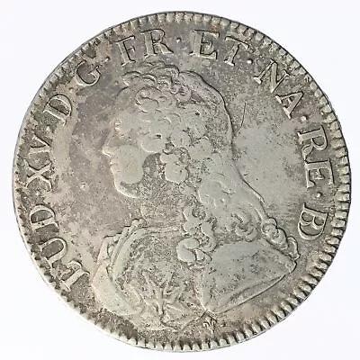 French Coin ECU DE BÉARN With Olive Branches Louis XV Silver 1730 • £98.75