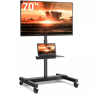 Rolling Mobile TV Cart TV Stand W/Wheels Height Adjustable For 32-65'' TV • $93.99