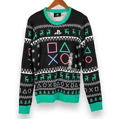 PlayStation Symbols Holiday Ugly Christmas Sweater Geeknet NEW NWT Sz Small  • $35