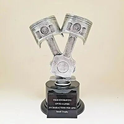 $13 • Buy Small 9.5  Piston Trophy On Base!  Free Engraving!  Ships In 1 Business Day!!