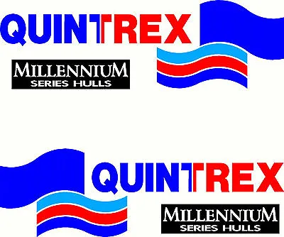 $45 • Buy Quintrex Millennium Series Hulls , 4 Col, Boat Mirrored Sticker Decal Set Of 2