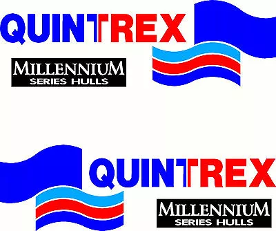 Quintrex Millennium Series Hulls  4 Col Boat Mirrored Sticker Decal Set Of 2 • $45