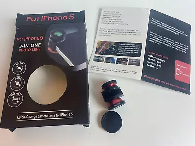 Iphone 5 3-in-one PhotoLens - Fish Eye/ Macro / Wide Angle • £1.99