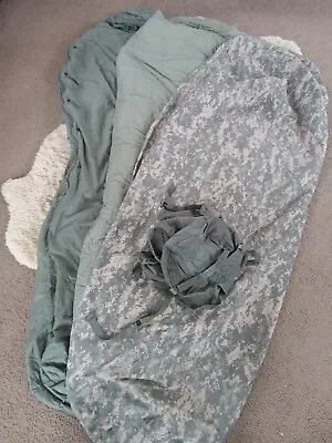 US Military 4 Piece Modular Sleeping Bag Sleep System GOOD - MSS - ACU • $179.95