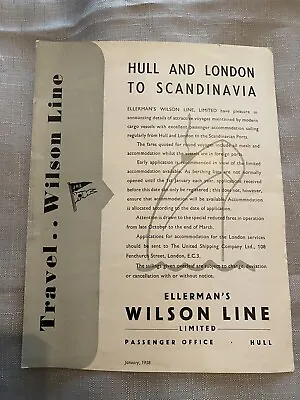 Vintage Ellermans Wilson Line Fares Pamphlet Shipping Line Memorabilia Ephemera • £9.99