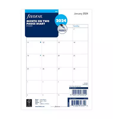 2024 FILOFAX A5 Month On Two Pages Diary - 68510 • $14.36