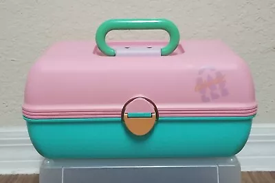 Vintage 1980's 1990's ~ Caboodles Makeup Case With Mirror ~ Pink + Teal #2620 • $29.99