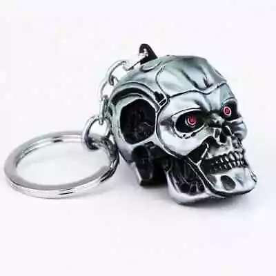 £6.28 • Buy Metal Terminator Skull Head Keyring Premium Quality Heavy Skull Keychain Gift UK