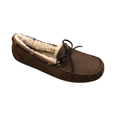 UGG Men's Olsen Slippers Tan Leather House Shoe Moccasins 1112441 Size 12 • $49.99