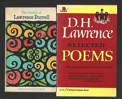 Lot Of 2 Fpbs POETRY OF Lawrence Durrell SELECTED POEMS D.H. Lawrence • $12.25