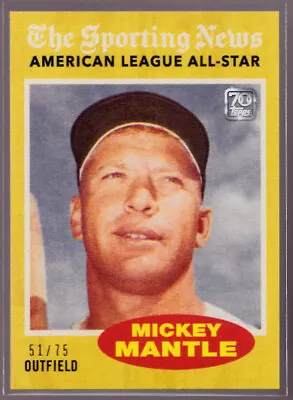 Mickey Mantle Yankees 1962 Sporting News Topps 28 2021 X Collection 51/75 • $49.95