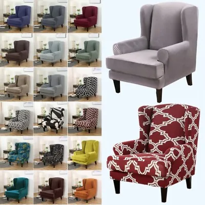 2 PCS Universal Wingback Chair Covers Spandex Wing Back Armchair Slipcovers US • $20.22